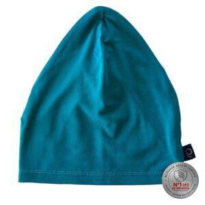 bonnet anti onde, bonnet anti ondes, bonnet protection anti ondes, bonnet anti ondes bleu turquoise