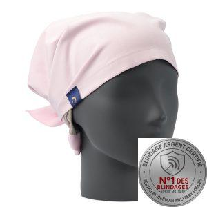 Protection anti-ondes tête, bandana anti rayonnements électromagnétiques rose