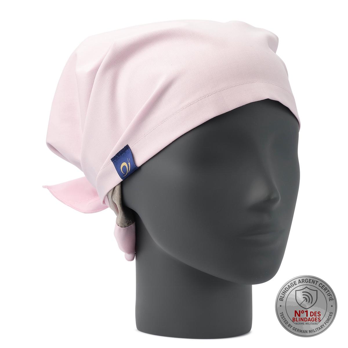 Protection anti-ondes tête, bandana anti rayonnements électromagnétiques rose